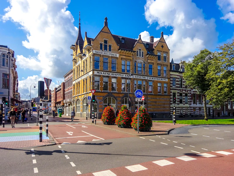 Historic building on a sunny day with clouds
